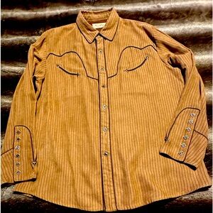 Scully cowboy dress shirt tan missing no buttons no tears no holes. ’